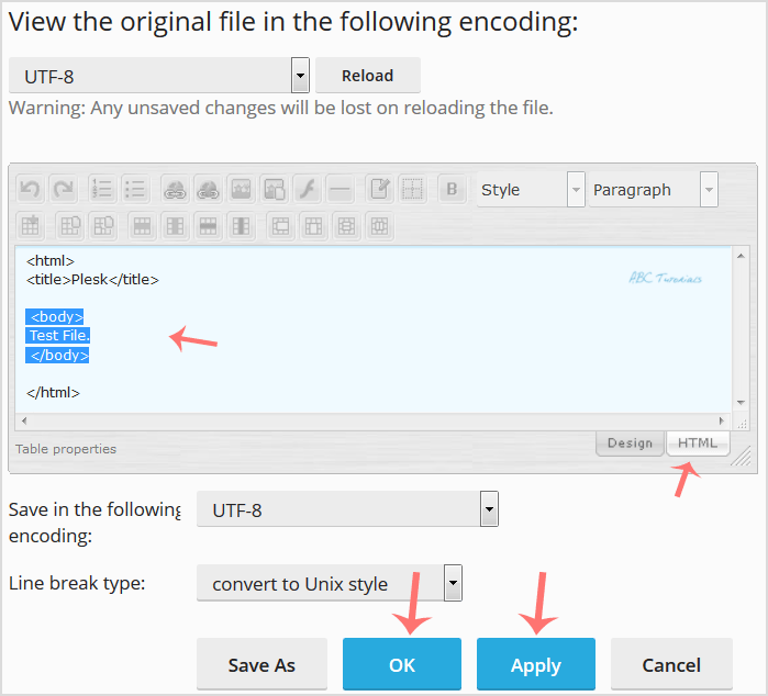 How to edit a file in the Plesk File Manager? ABC Tutorials